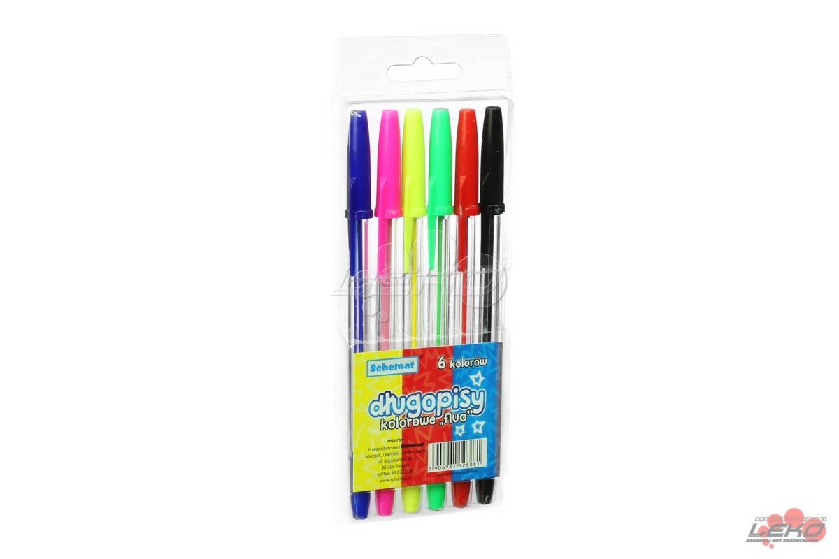 Długopis fluorescencyjny kpl.6kol.