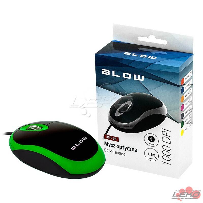 Mysz optyczna BLOW MP-20 USB zielona