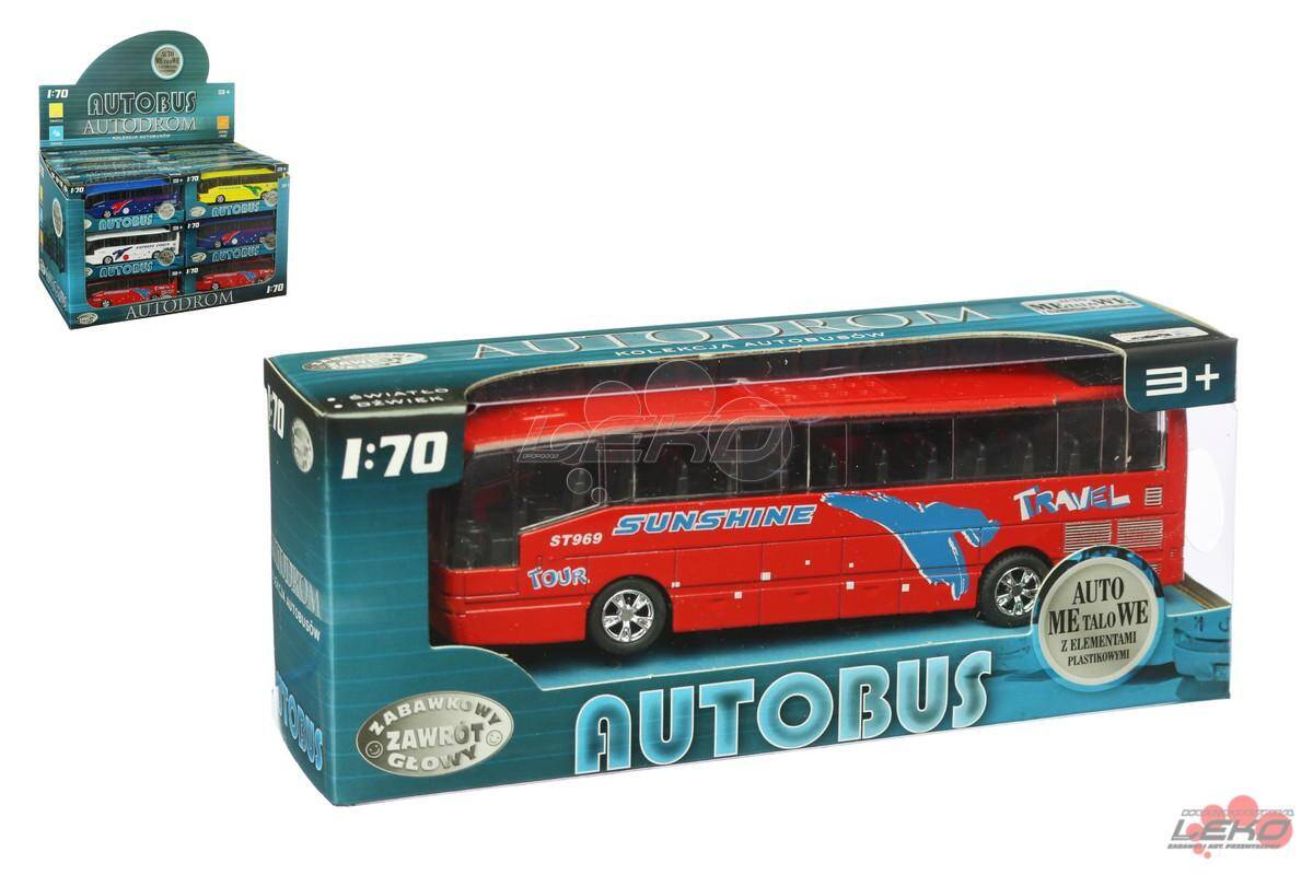 Autobus 16cm metalowy z dźwiękiem