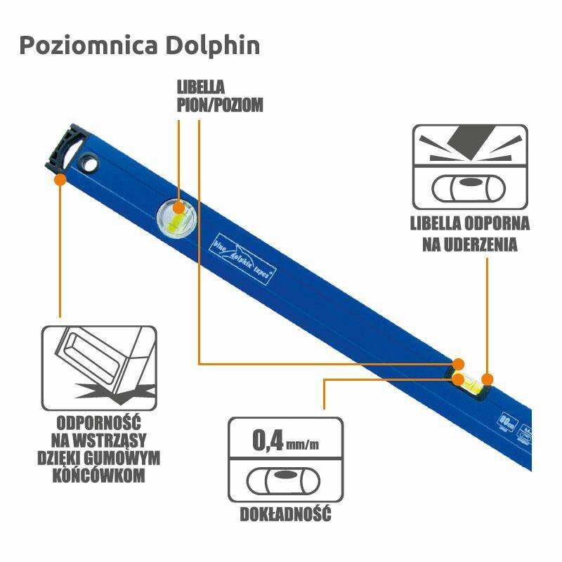 BD Poziomica Dolphin 60 cm (Zdjęcie 1)