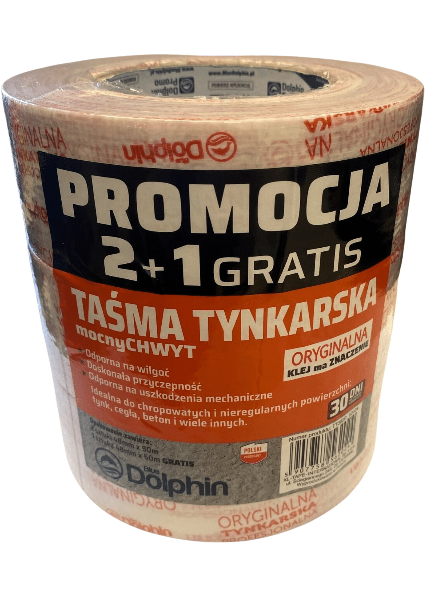 BD Taśma tynkarska 30dni biała 50mm 2+1 (Zdjęcie 1)