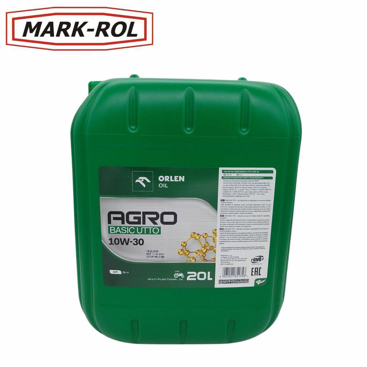 Agro UTTO Basic 10W/30 20l