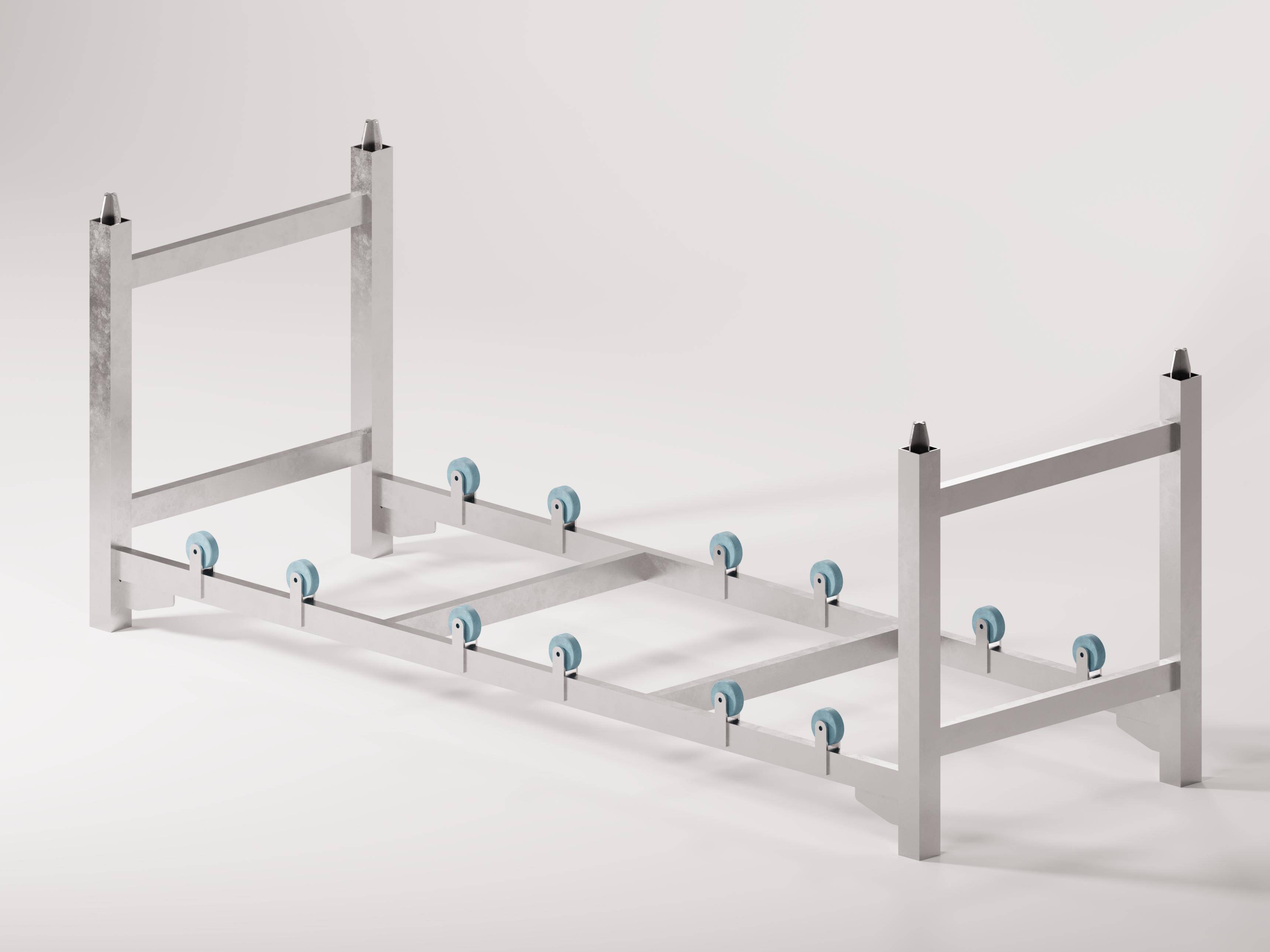 Rotating barrel holder in a cage for three barrels 50L