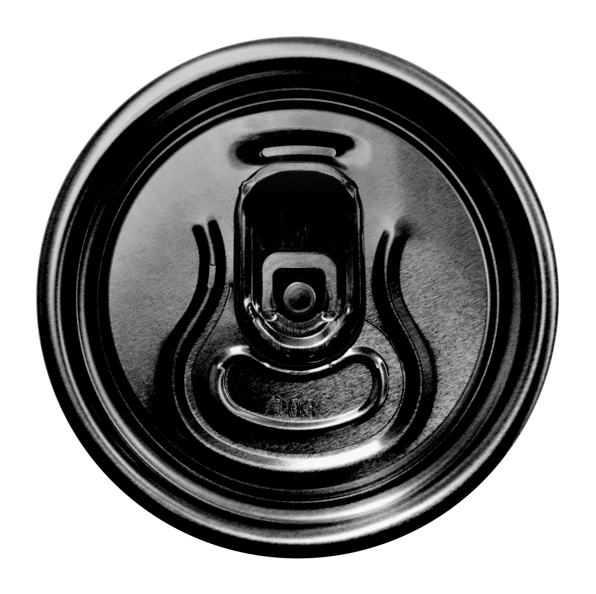 Beer can lid black + black tab