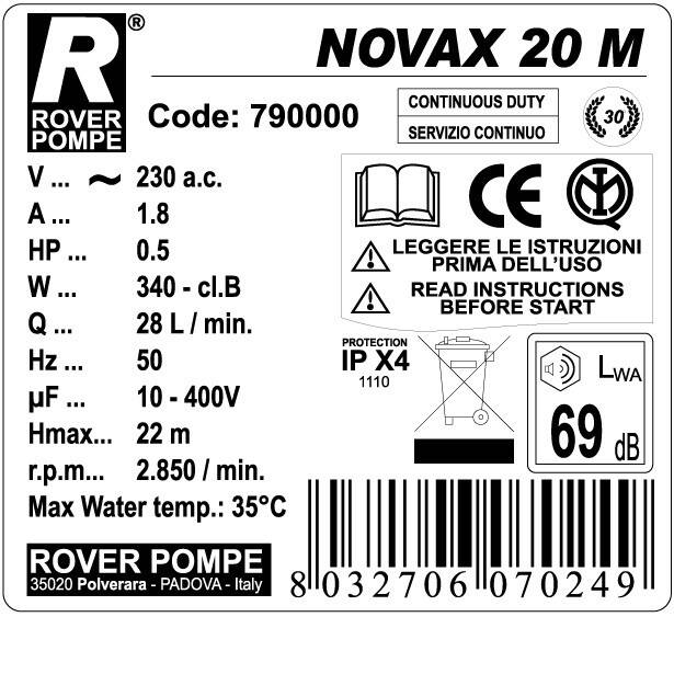 Pompa NOVAX 20 inox (Zdjęcie 2)