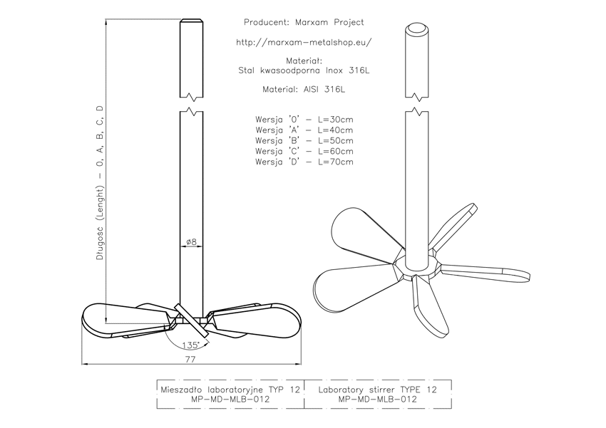Laboratorieomrører type 12, l=60 cm (Foto 3)