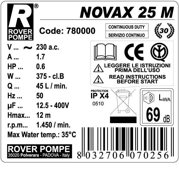Pompa NOVAX 25 inox (Zdjęcie 2)