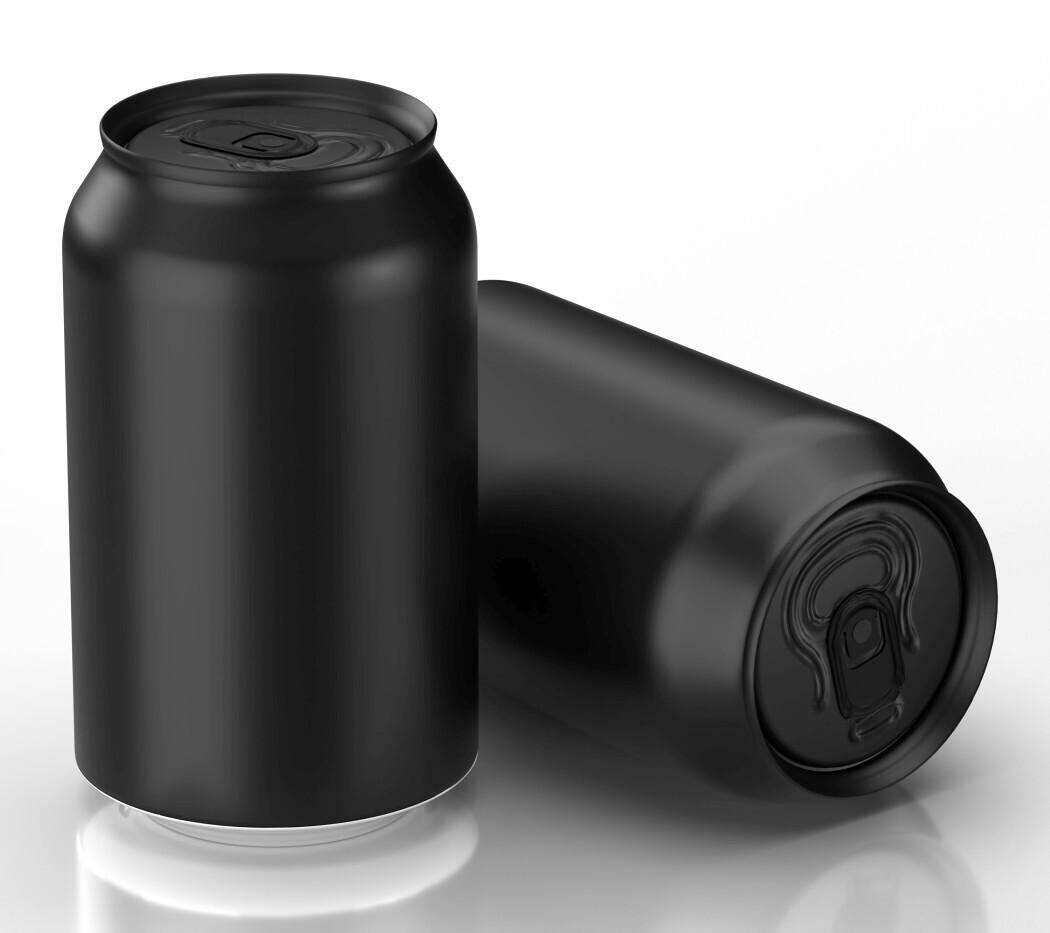 Aluminum can for canning beer 330 ml, matte black