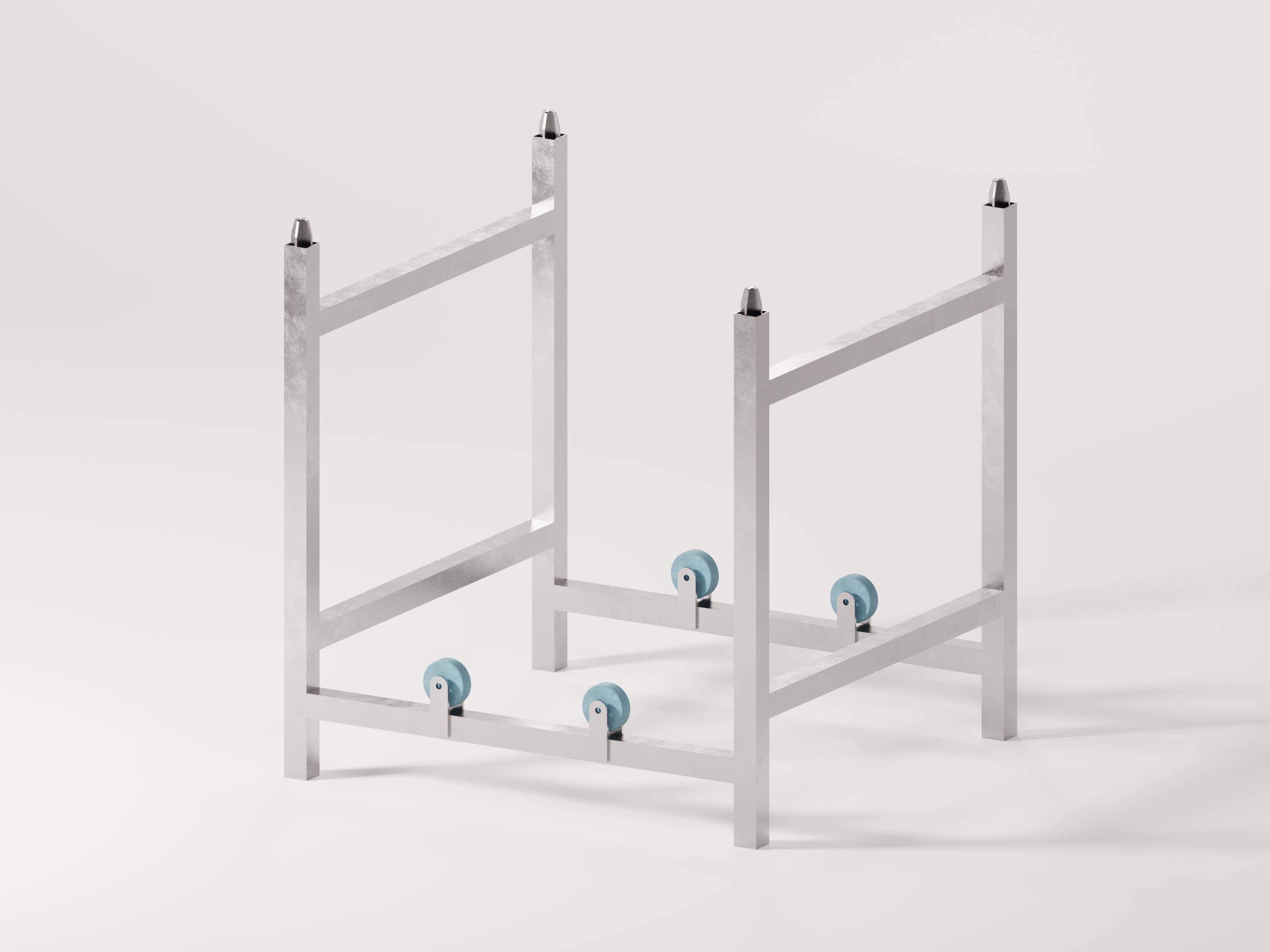 Support barriques rotatif dans une cage pour un fût 190-250L
