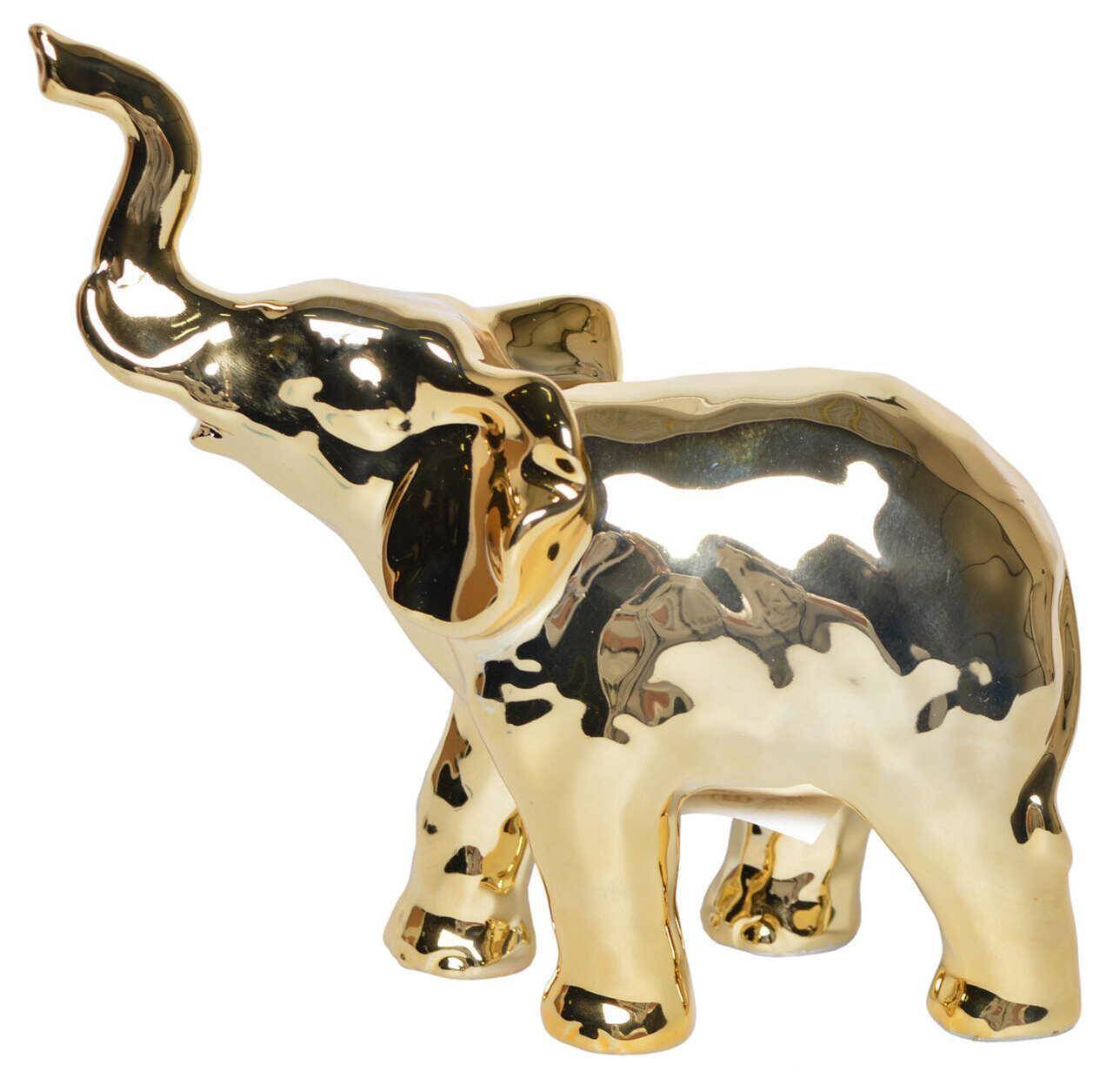 Słoń ceramiczny złoty 77734