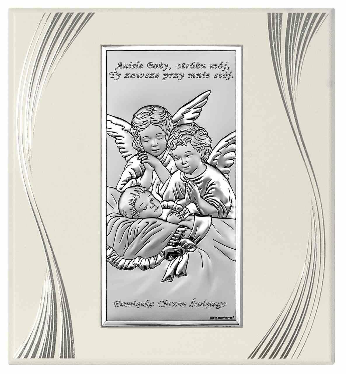 Obrazek posrebrzany Chrzest 21x23cm
