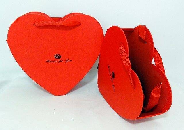 Pudełka serce czerwone kpl. 2szt. W9682