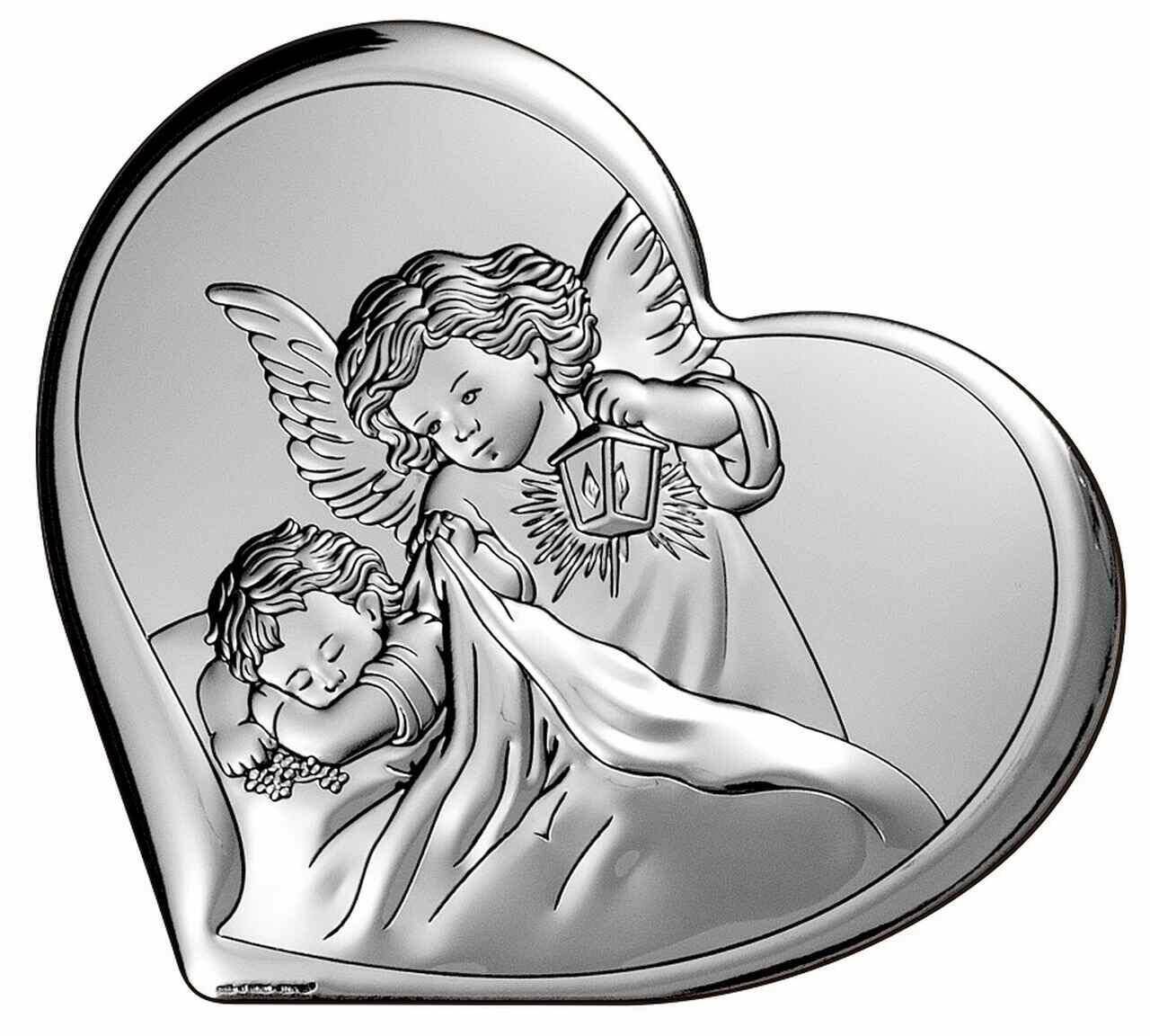Ikona posrebrzana  Anioł z dzieckiem