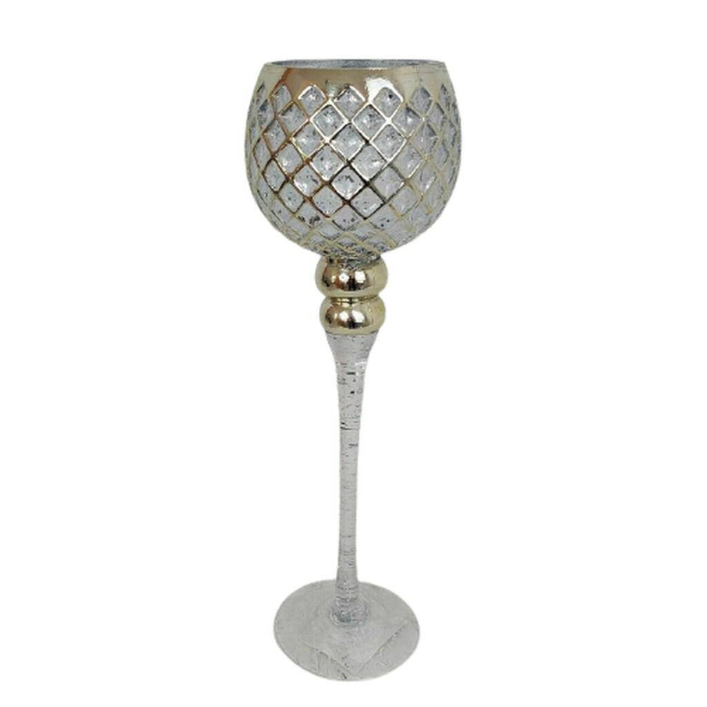 Świecznik szklany złoty TG60801