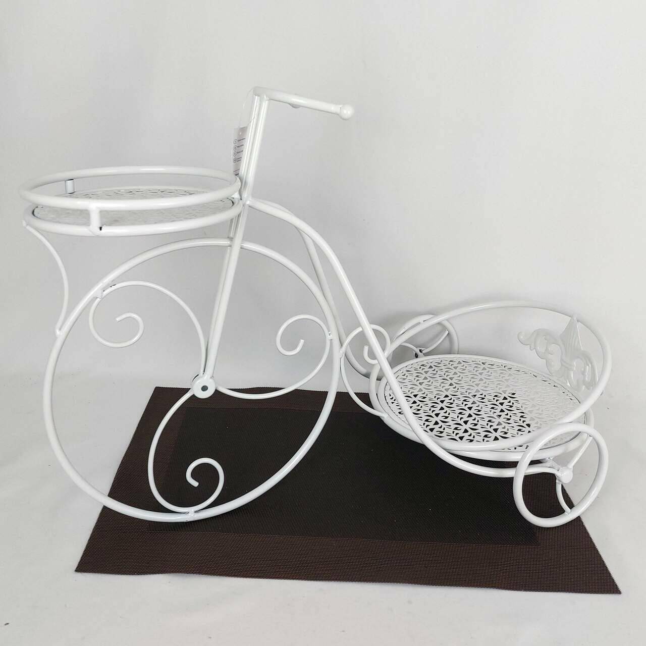 Kwietnik metalowy Rower 58cm Biały