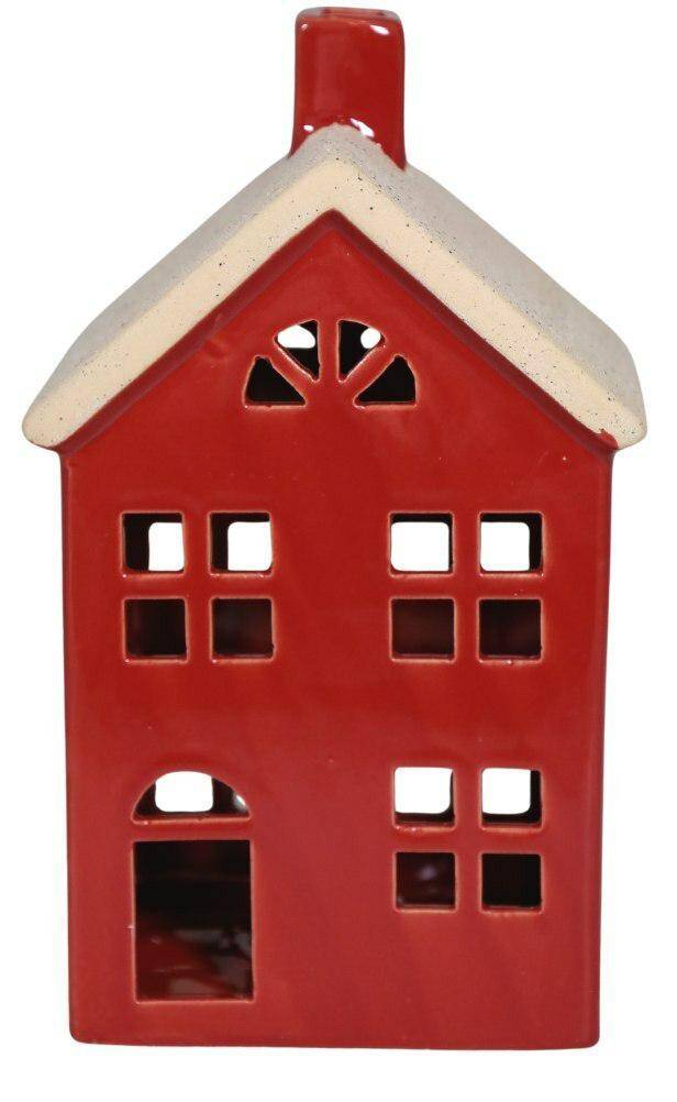 Domek ceramiczny LED czerwony duży