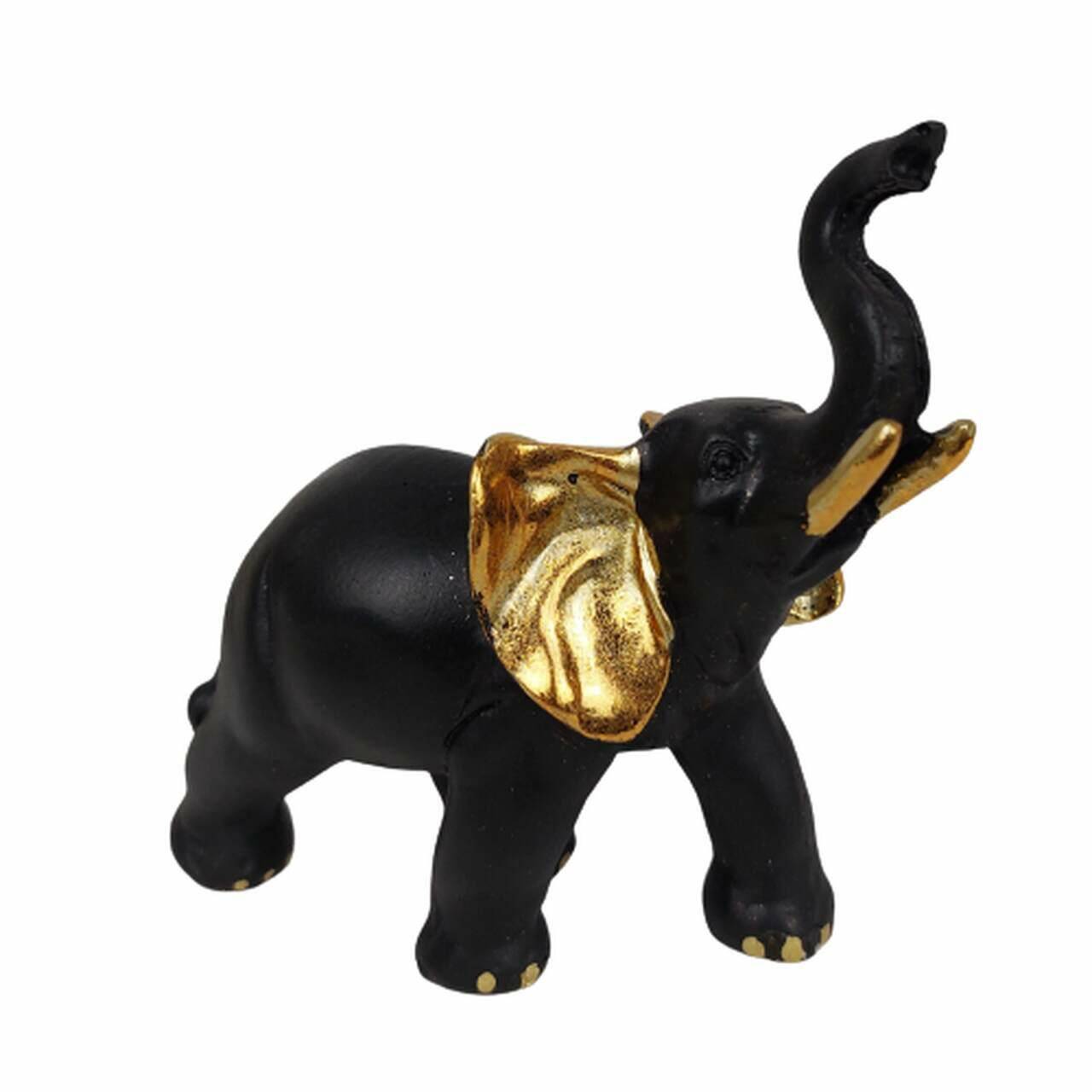 Słoń złote uszy czarny 10cm