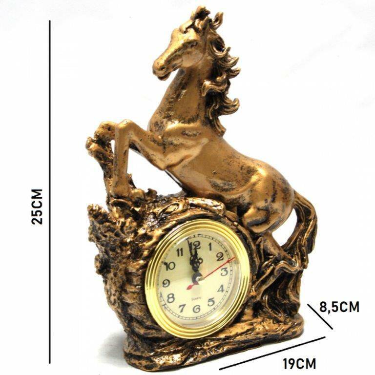 Zegar koń  złoty 25cm