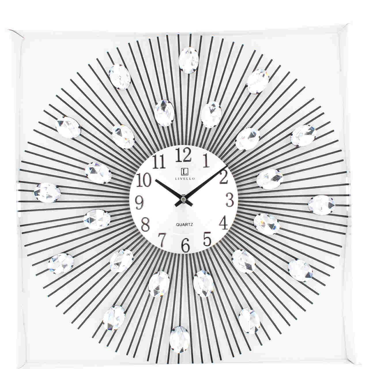 Zegar ścienny metalowy 49cm srebrny