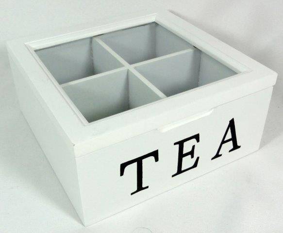Szkatułka na herbatę WY08036W 18x18cm (Zdjęcie 1)