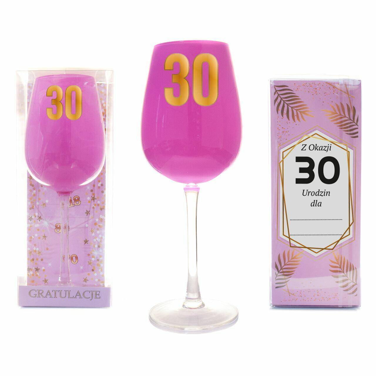 Kielich jubileuszowy wino różowy 30