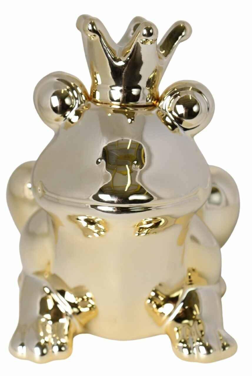 Skarbonka ceramiczna żaba złota ze złotą