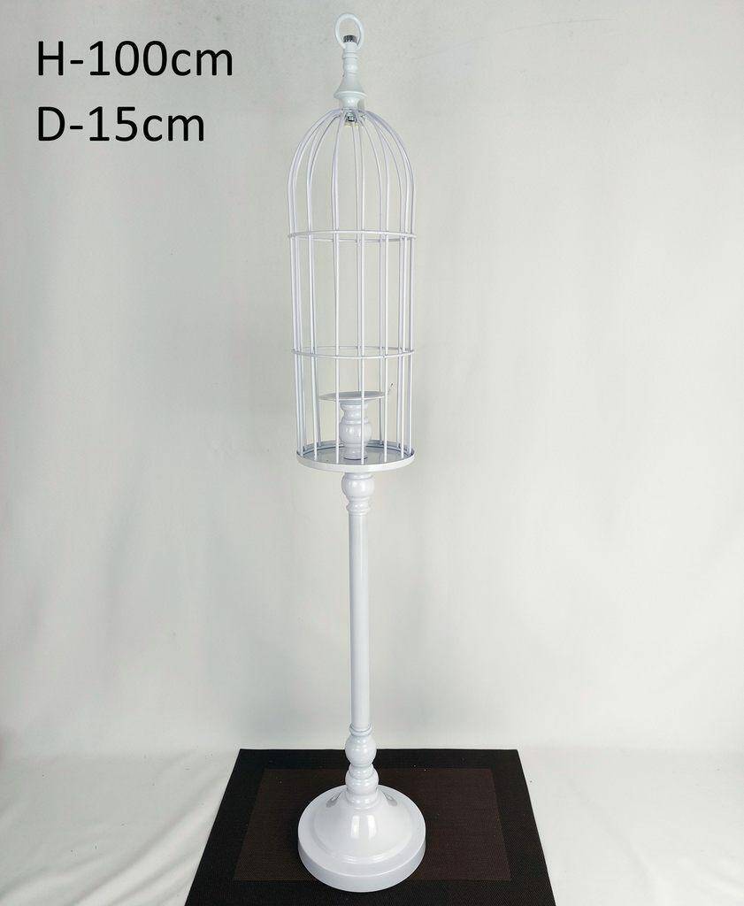 Swiecznik metalowy Biały 100cm F866-1W