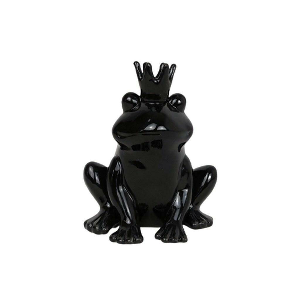 Figurka Żaba czarna z koroną 14cm