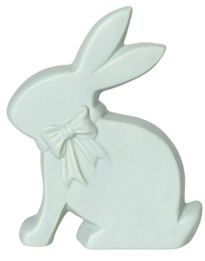 Królik porcelanowy zielony duży 7171
