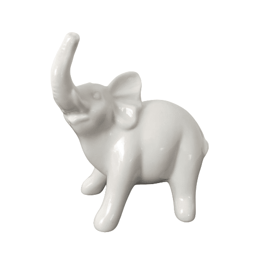 Słoń ceramiczny biały