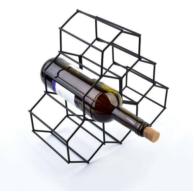 Stojak metalowy na wino