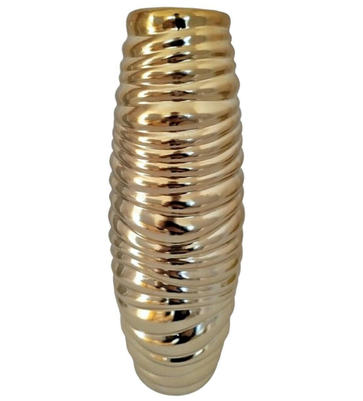 Wazon ceramiczny złoty 34cm