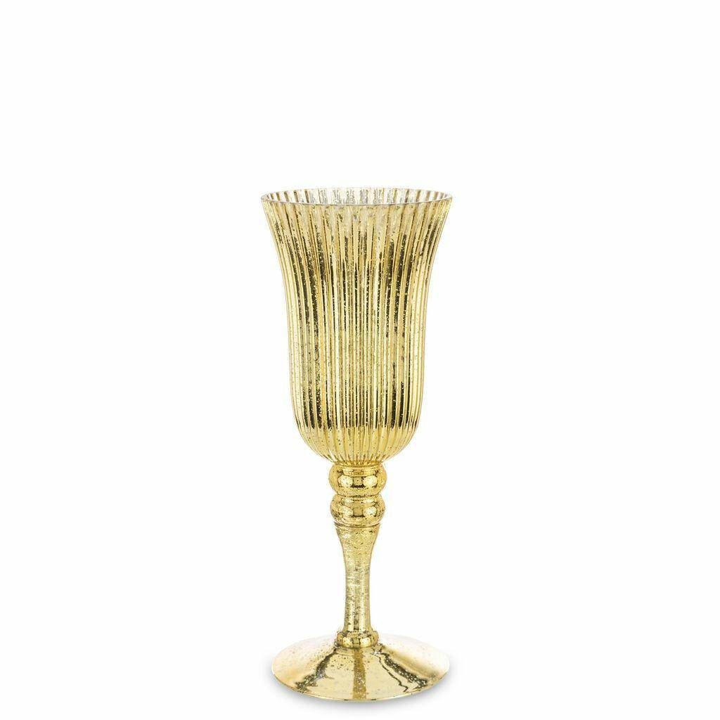 Świecznik szklany złoty 30cm 146377