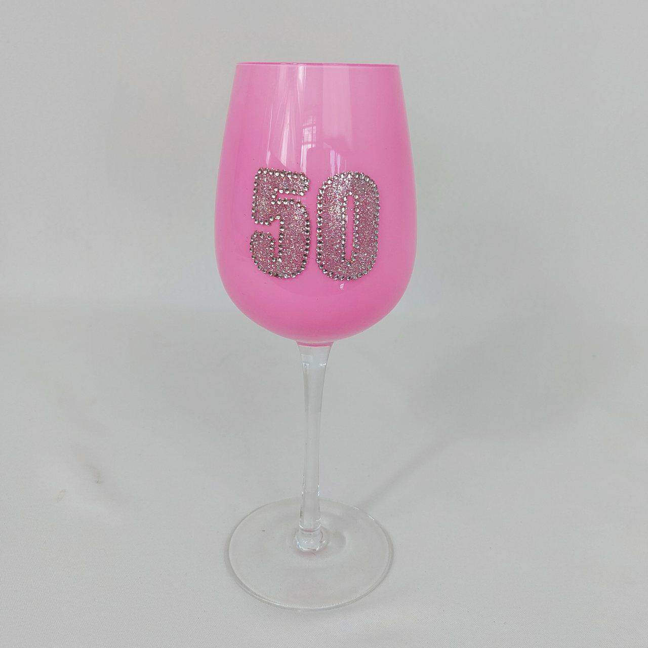 Kielich jubileuszowy wino różowy 50