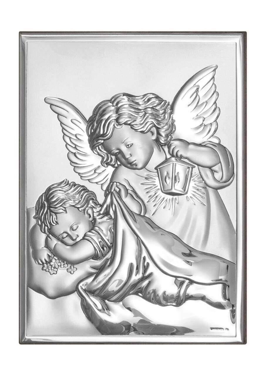 Ikona posrebrzana Anioł z dzieckiem
