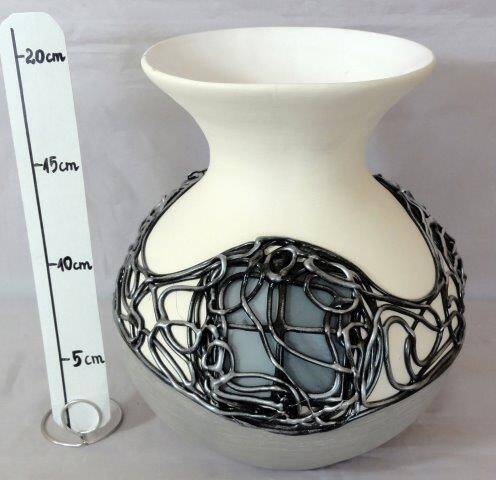 Witraż szary:wazon kula wys.20cm (Zdjęcie 1)
