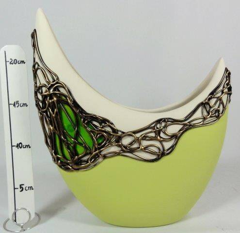Witraż seledyn:wazon żagiel mały, H=26cm (Photo 1)