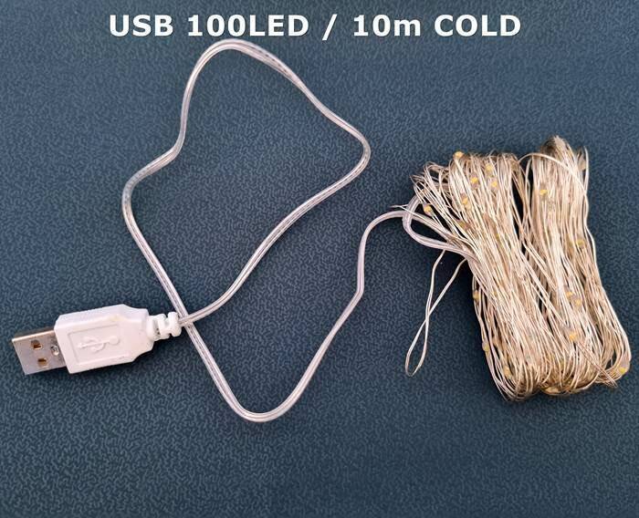 Lampki USB 100 LED COLD