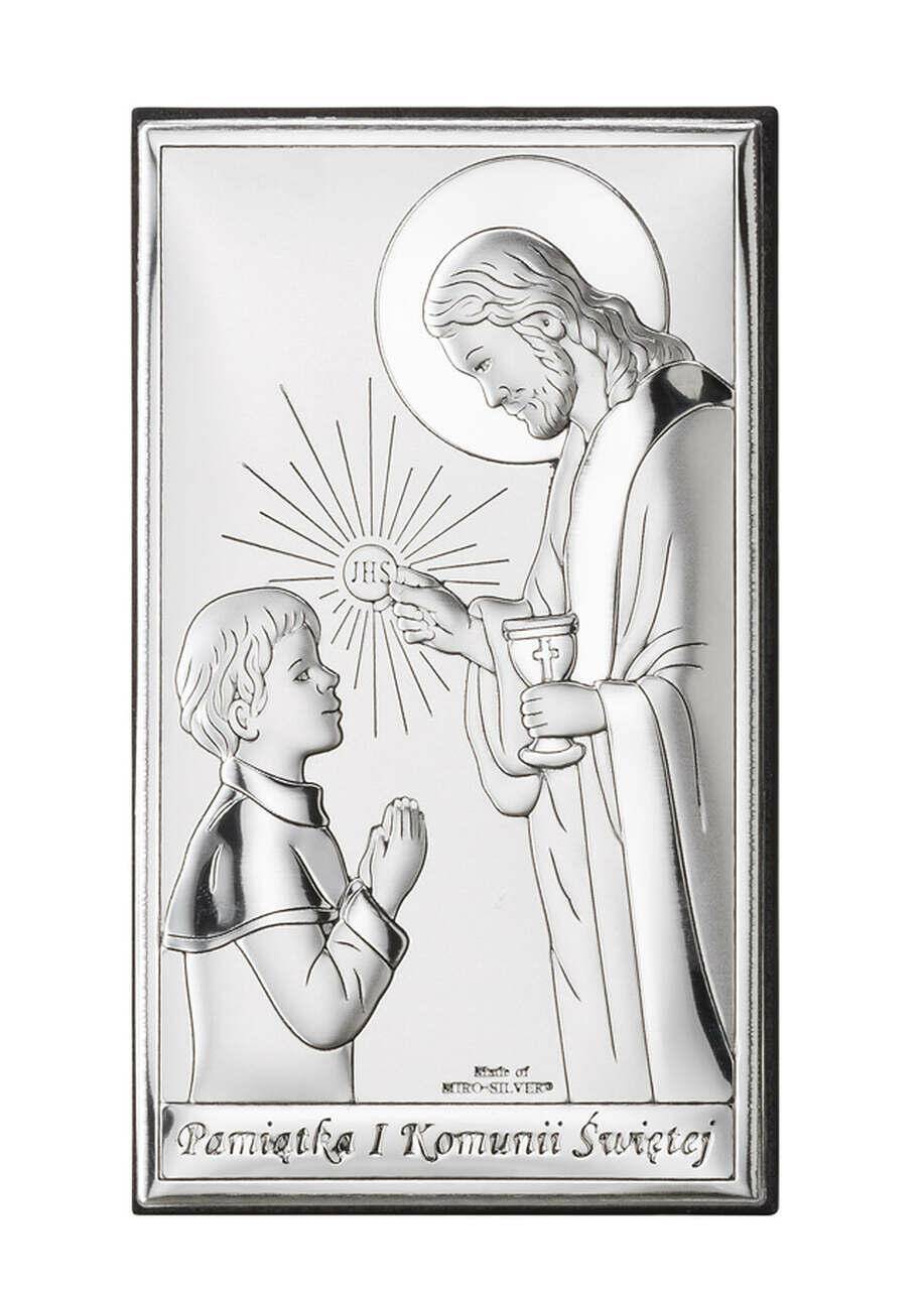 Obrazek posrebrzany Komunia 6,5x11cm