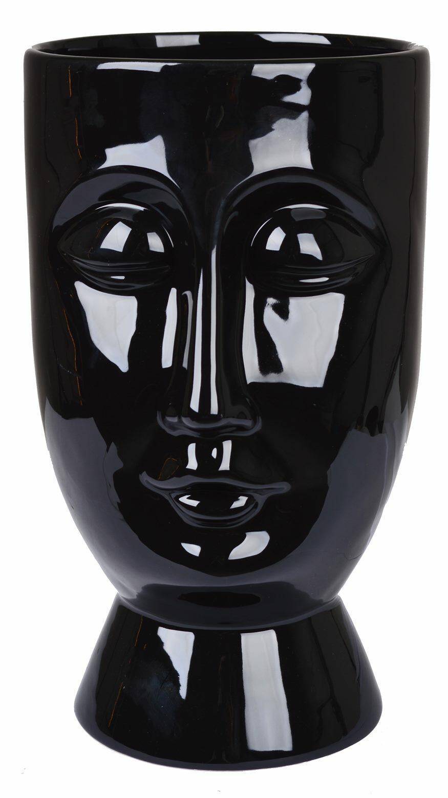 Wazon ceramiczny twarz czarna 5471
