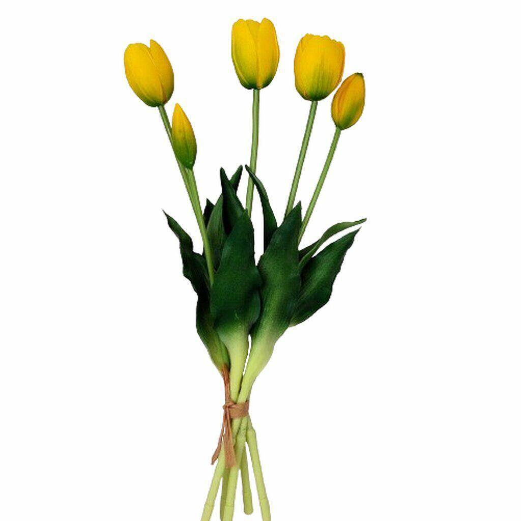 Tulipan gumowy 40cm bukiet 5szt żółte