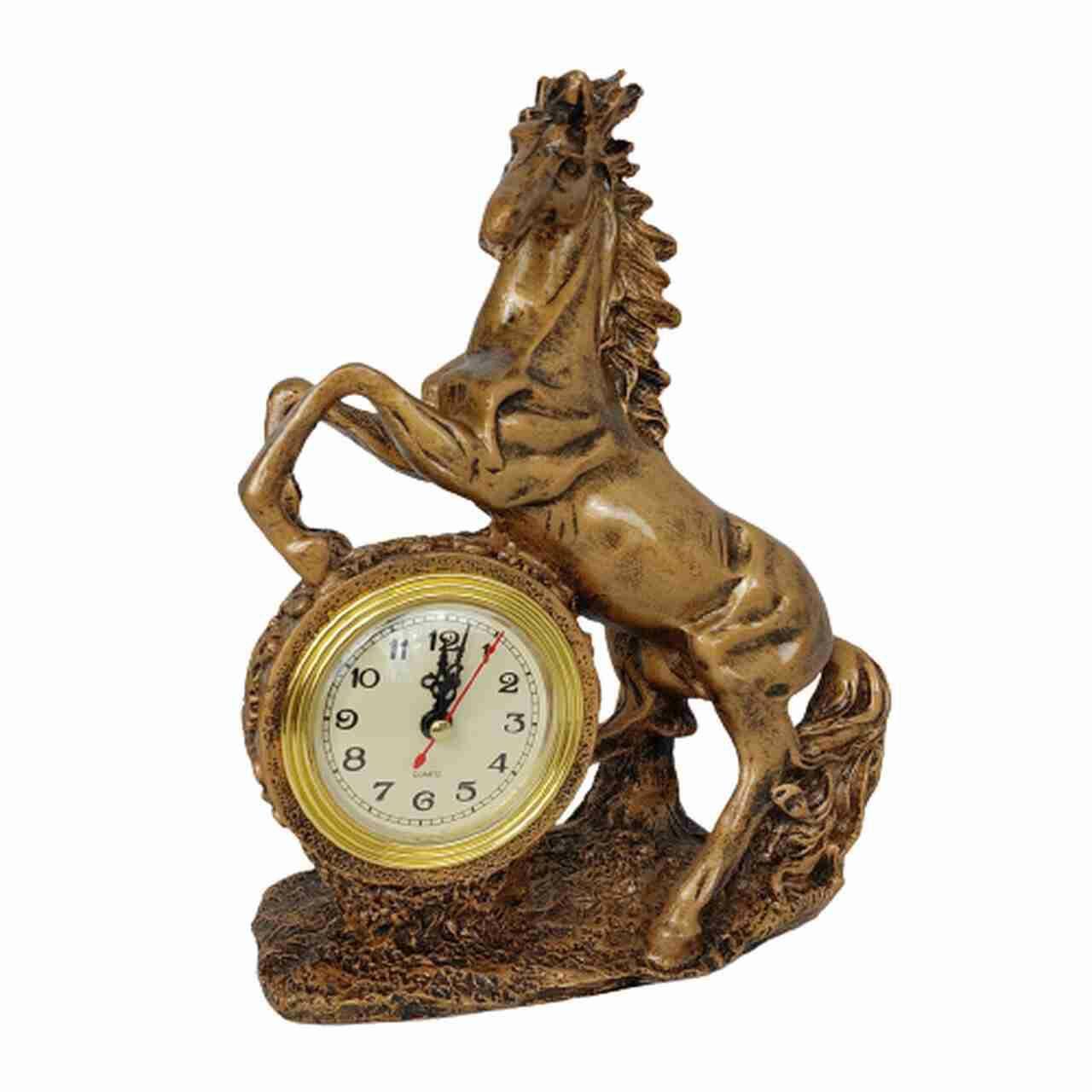 Zegar koń złoty 28cm