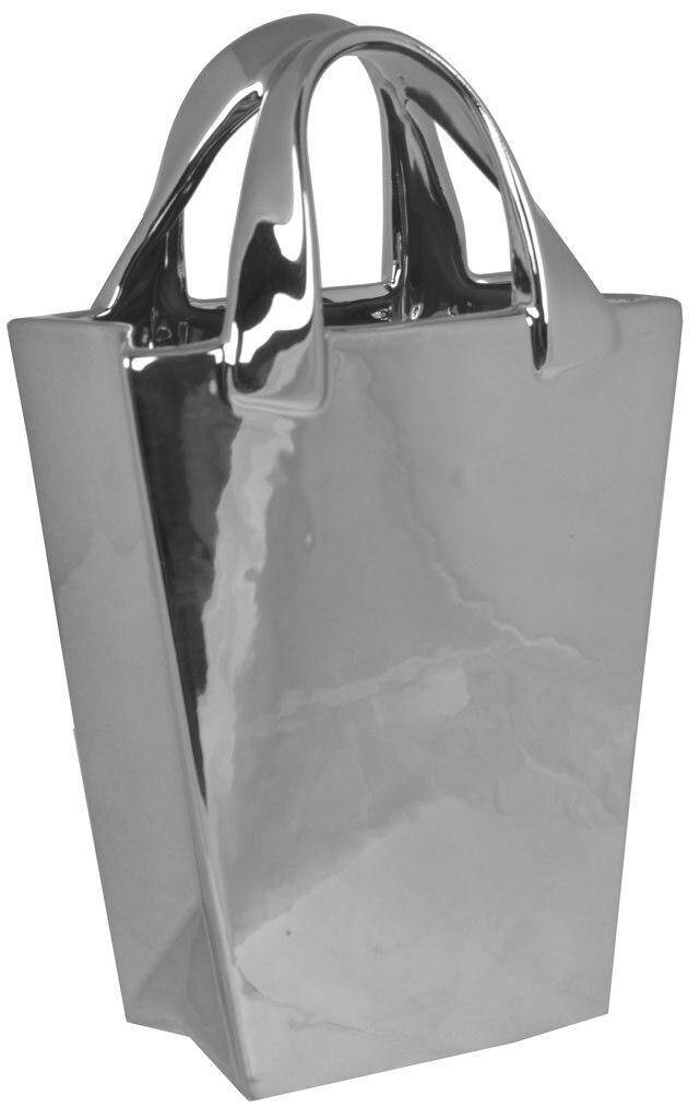Wazon ceramiczny torebka srebrna 9500