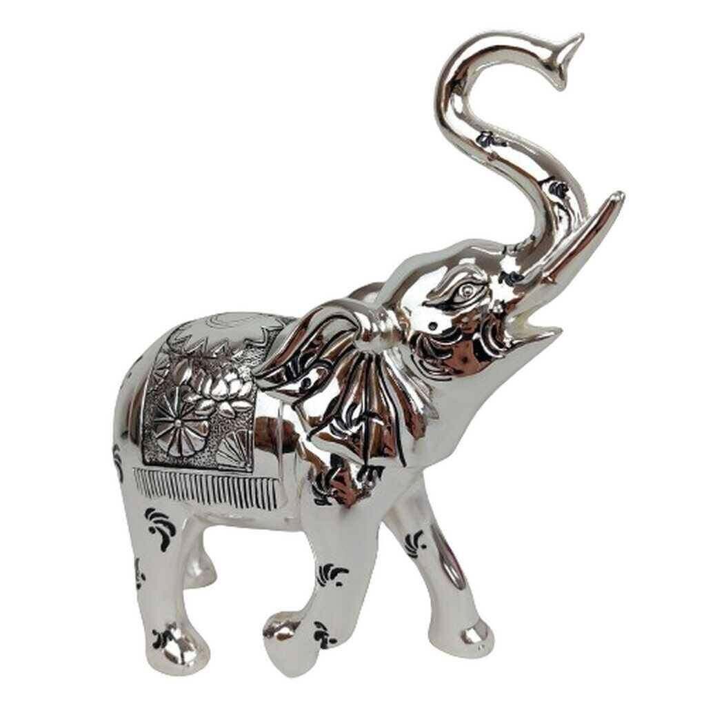 Figurka słoń srbrny metalowy 20cm