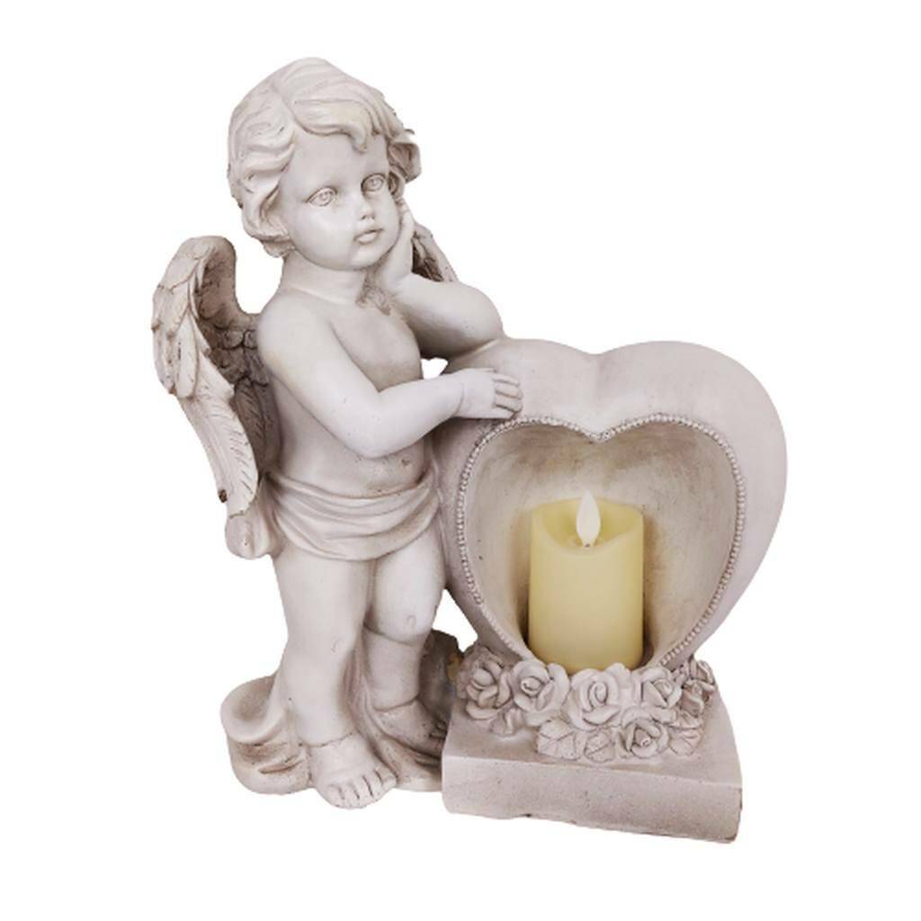 Anioł z sercem i świecą LED  30cm
