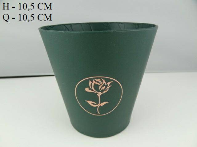 Flower box 10,5cm ciemnozielony W9336