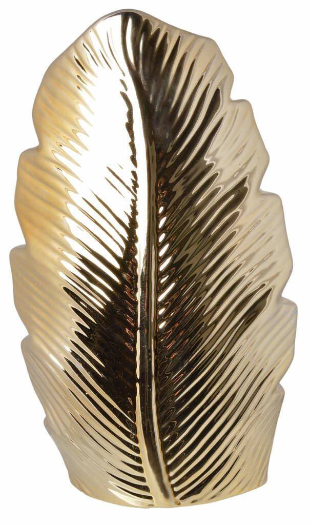 Wazon ceramiczny liść złoty