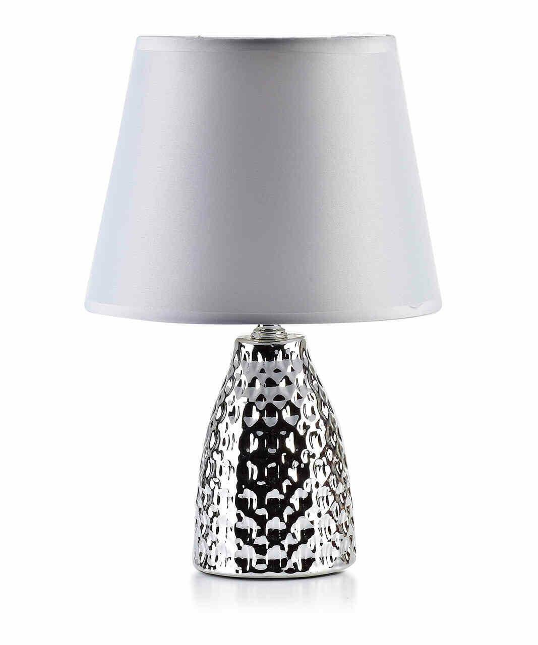 Leti lampa stołowa Silver Biały klosz