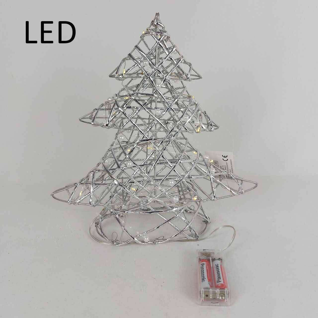 Choinka LED 30cm srebrna 20 LED
