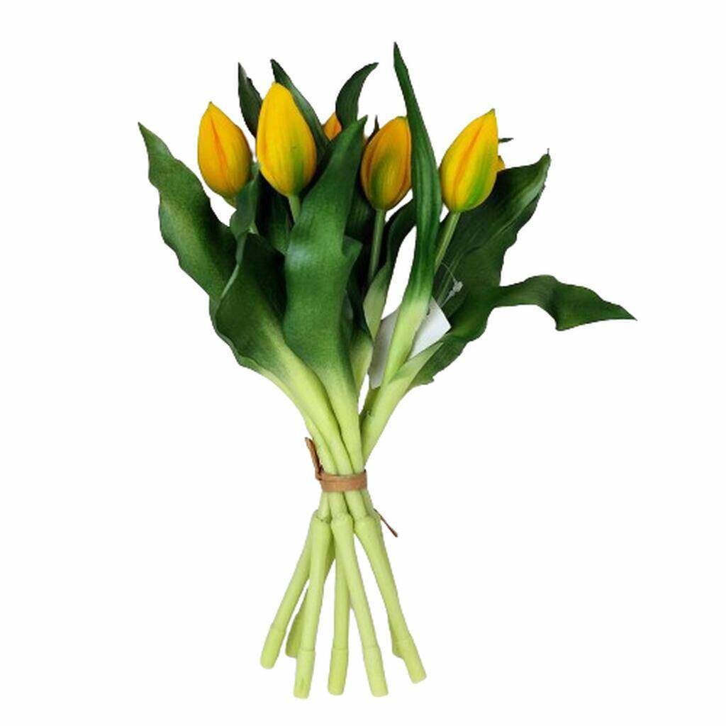 Tulipan gumowy 28cm bukiet 7szt.zółte
